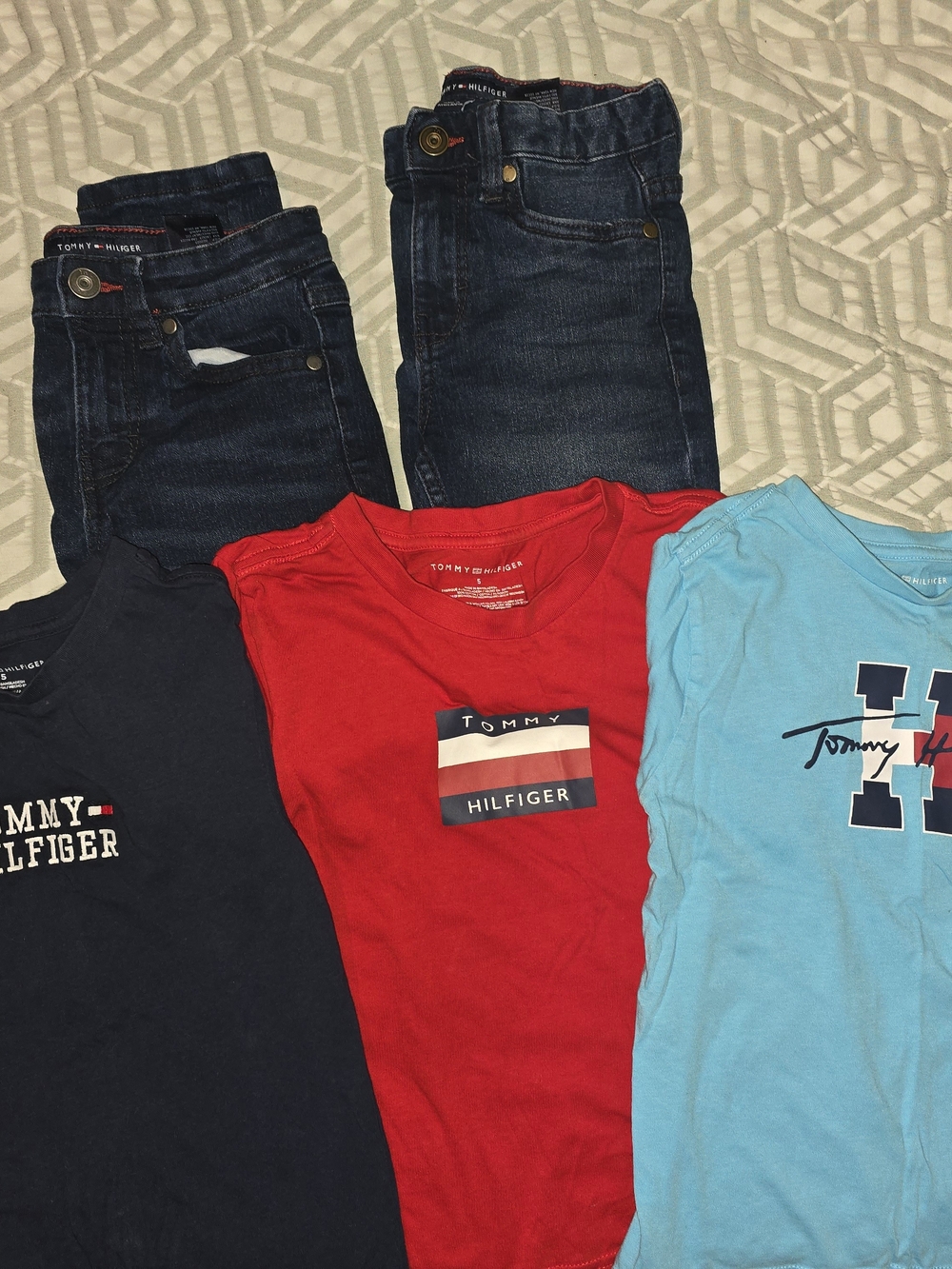 Tommy Hilfiger Kids Tee Trio in Navy, Red & Light Blue